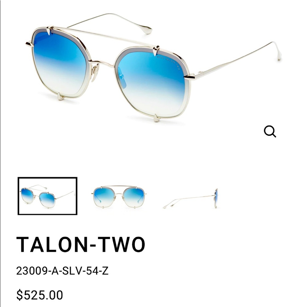 DITA TALON TWO • Titanium Sunglasses • Silver with Blue Mirror Lenses • Sold Out